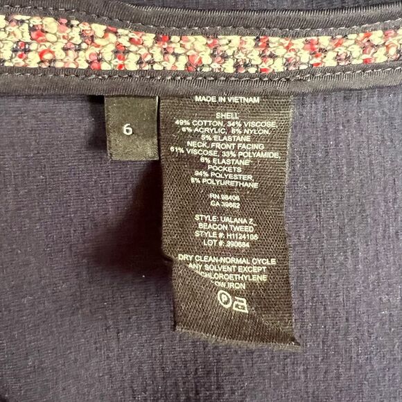 Theory Ualana Z Beacon Tweed Jacket Zip Semi-Crop Size 6 - Picture 8 of 10